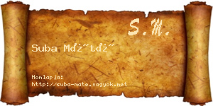 Suba Máté névjegykártya