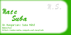 mate suba business card